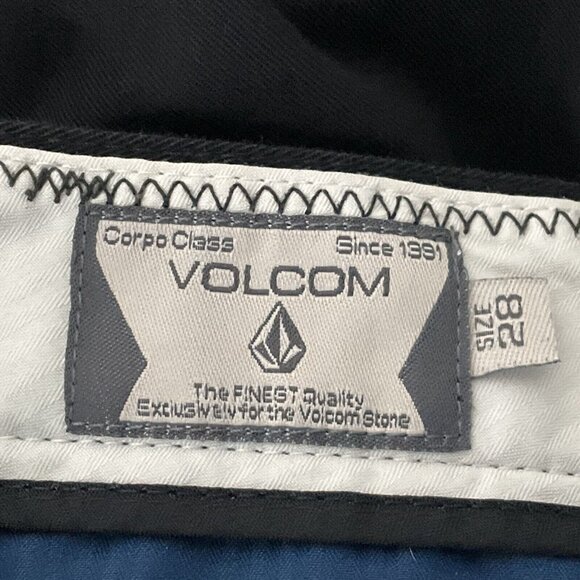 Volcom Shorts Men 28 Black Canvas Cotton Blend Chino Pockets Outdoor Skater - Picture 3 of 8